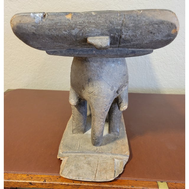 1900 - 1909 Antique Ashanti Carved Elephant Stool For Sale - Image 5 of 5