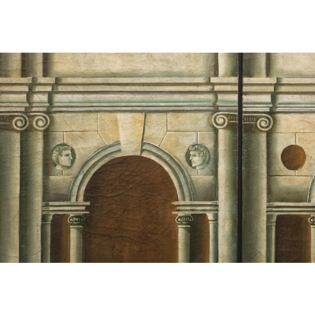 A four-panel screen from circa 1950-1970 depicting Palladian style architecture. Introduce timeless elegance to your home...