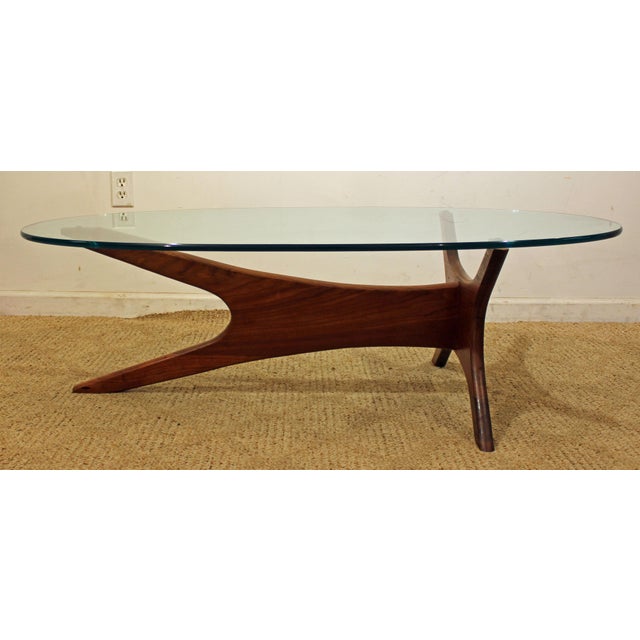Mid-Century Danish Modern Adrian Pearsall Walnut Glass Top ...
