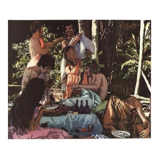 1972 John Clem Clarke 'Bacchanal' Realism Multicolor USA Lithograph For Sale