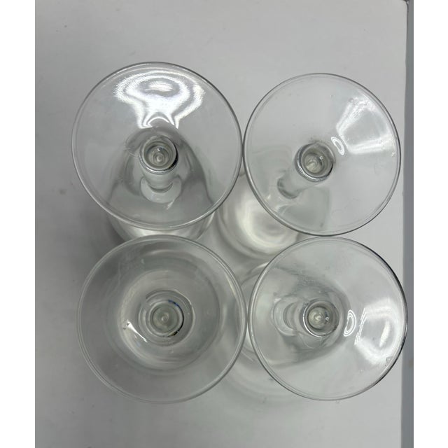 1950s Vintage Mid-Century Etched Floral Wine Sherry Cordial Glasses, Set of 4 1950s For Sale - Image 5 of 8