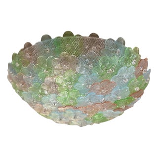 Venetian Flowers Flush Mount in Murano Glass by Simoeng For Sale