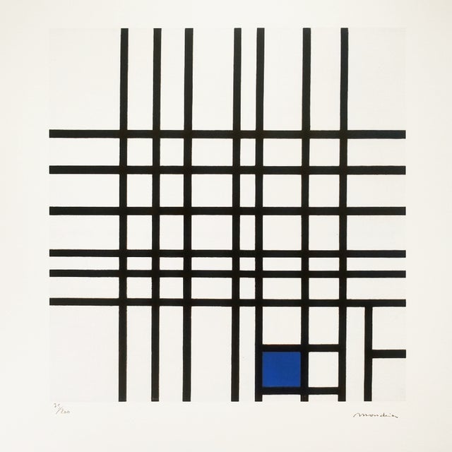 After Piet Mondrian, Composition, Lithograph, 1970s, in Flawless conditions. Designed 1970 to 1979 This piece has an...