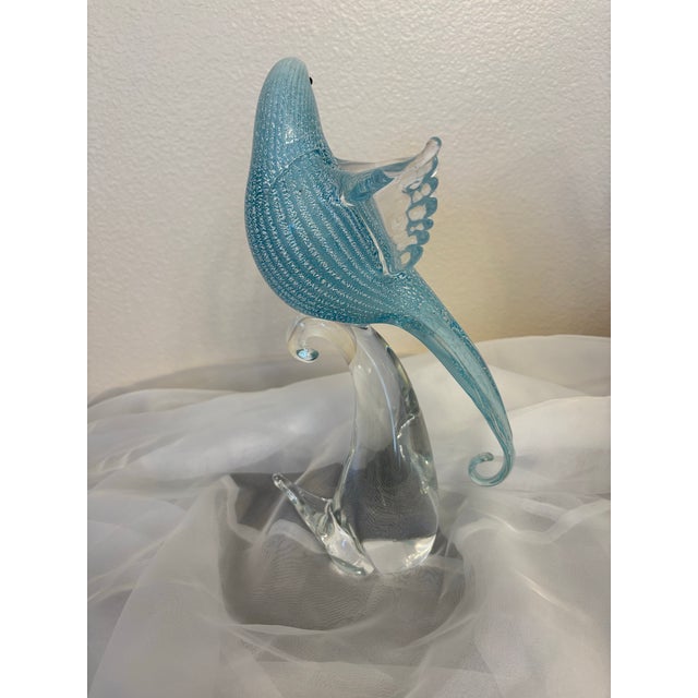 Murano Vintage Murano Fancy Blue Jay Hand Blown Glass Sculpture For Sale - Image 4 of 6