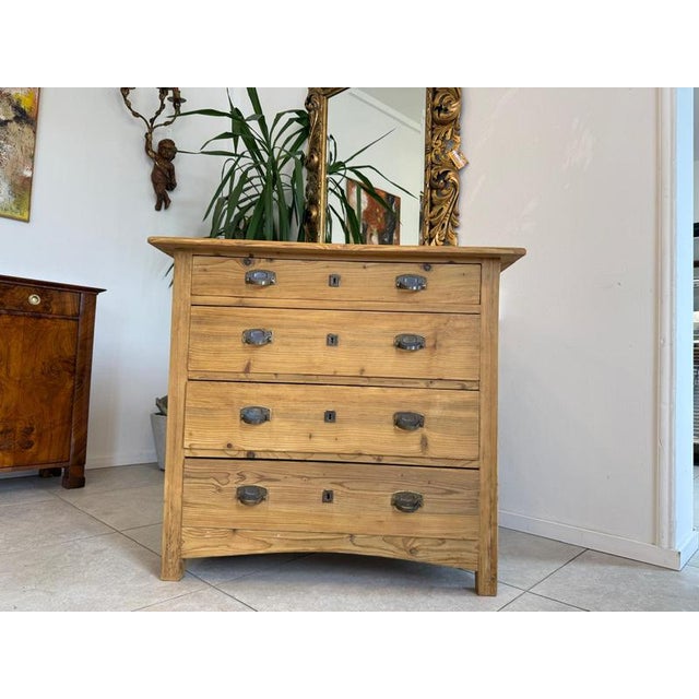 Antique Art Nouveau Chest of Drawers with Four Drawers, 1920s For Sale - Image 6 of 11