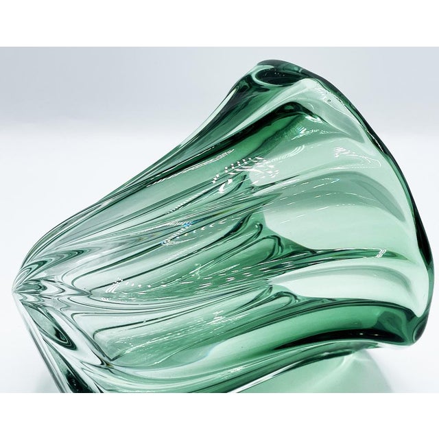 Green Crystal Vase by Val Saint Lambert, 1960s For Sale - Image 11 of 14