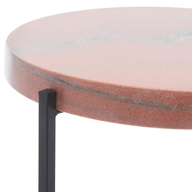 Spritely Home Azula Stone Top Accent Table in Burnt Orange / Black For Sale - Image 4 of 8