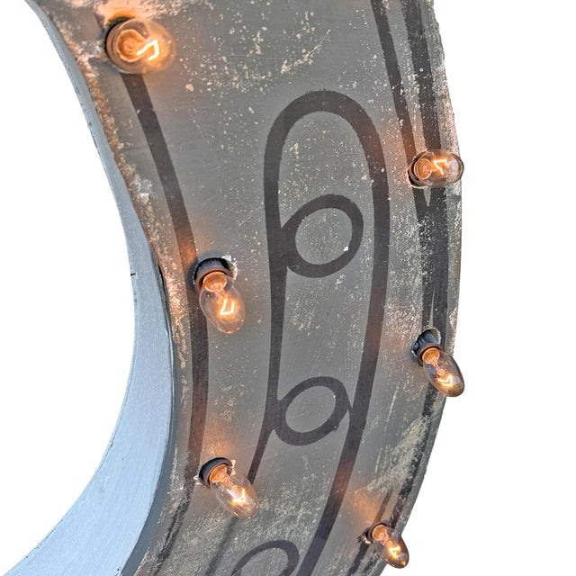 Gray Vintage Light-Up Horseshoe Sign For Sale - Image 8 of 12