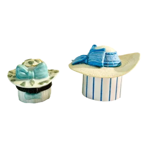 Vintage Pair of Hat Trinket Boxes