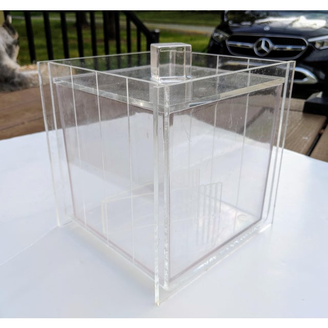 Vintage Lucite Champagne Cooler Ice Bucket With Insert and Lucite Tongs For Sale - Image 11 of 12