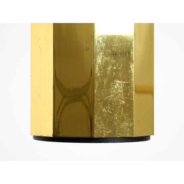 Large Decagonal Brass Pendant Lamps, 1960s, Set of 3 For Sale - Image 13 of 18