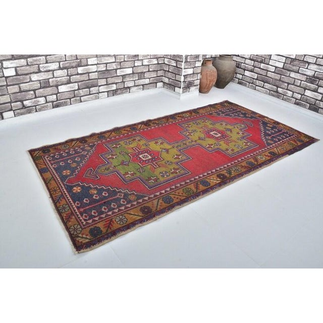 Handmade wool carpet in Turkish Anatolia , Vintage Oushak Rug,Turkish Vintage Anatolian Rug, Handmade wool Rug . One Of...