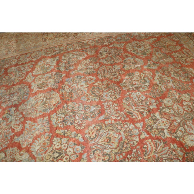 Square Antique Persian Sarouk, 13'6'' X 12'6'' For Sale - Image 13 of 16