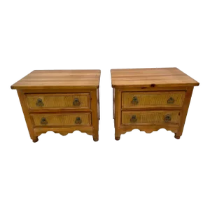 1970s Set of Two Drexel Heritage Nightstands End Tables Two Dovetail Jointed Drawers