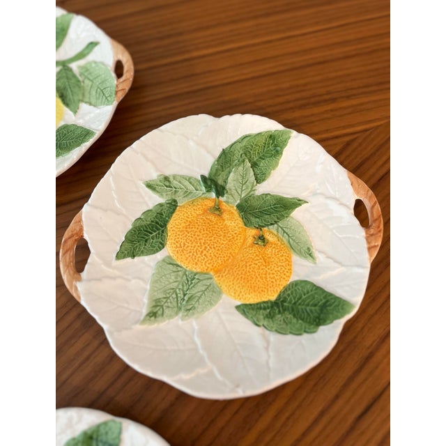 1970s Majolica Fruit Du Jour Plates-Set of 4 For Sale In Houston - Image 6 of 9
