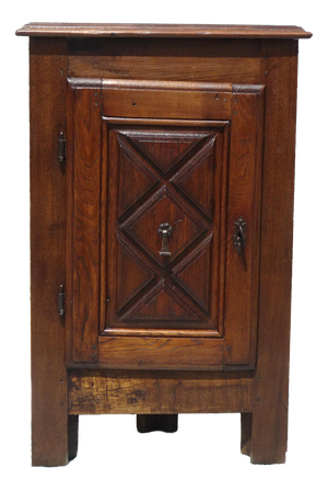 Antique Louis XIII Oak Corner Cabinet
