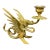 Vintage Brass Griffin Dragon Candlestick – Gothic Medieval Candle Holder, Dark Academia / Vamp Romantic Decor For Sale