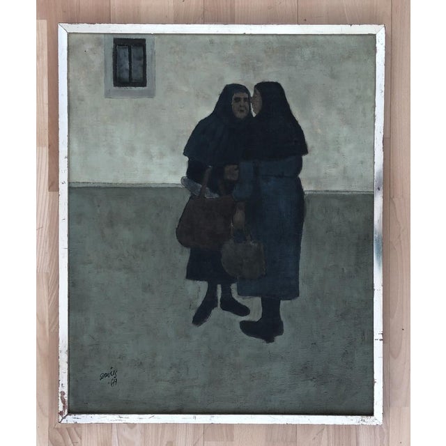 Tom Davies, Gossip, 1969, Oil on Canvas, Framed For Sale - Image 14 of 14
