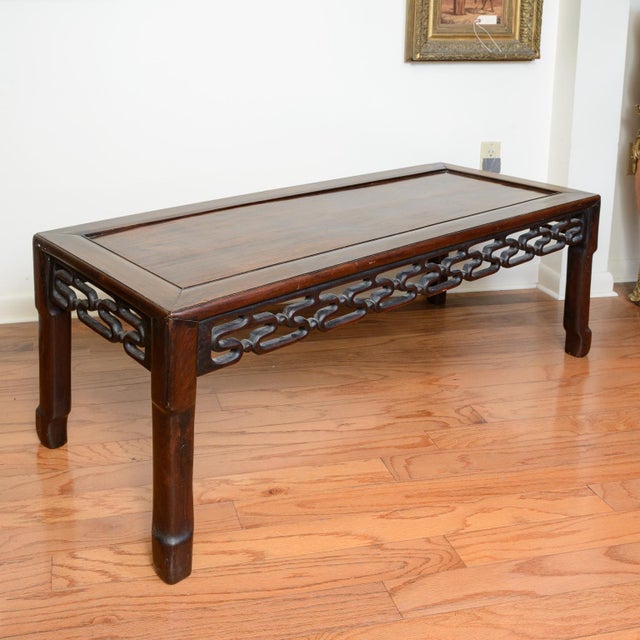 Chinoiserie 19th. C. Chinese Hardwood Low Coffee Table or Bench For Sale - Image 3 of 11