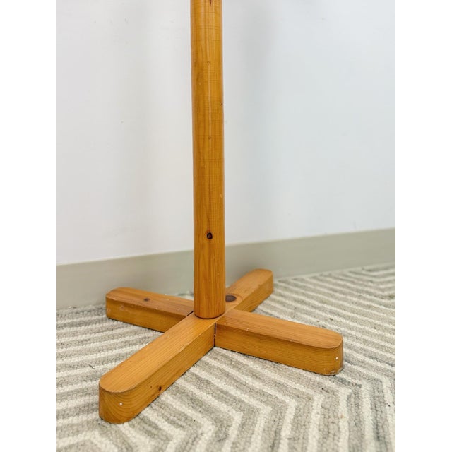Vintage Atomic Coat Hat Rack Glossy Pine MCM Entryway Stand Mid Century Modern For Sale - Image 9 of 9