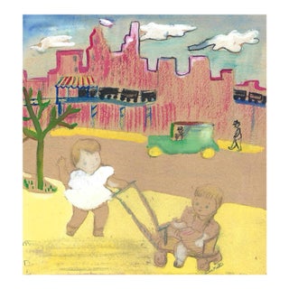 1940s Helen Malta Cityscape Painting For Sale