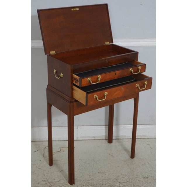 Chippendale Baker Colonial Williamsburg Collection Mahogany Silver Chest For Sale - Image 3 of 12