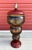 Maroon Hand Painted Wood Urn Decor For Sale - Image 8 of 8