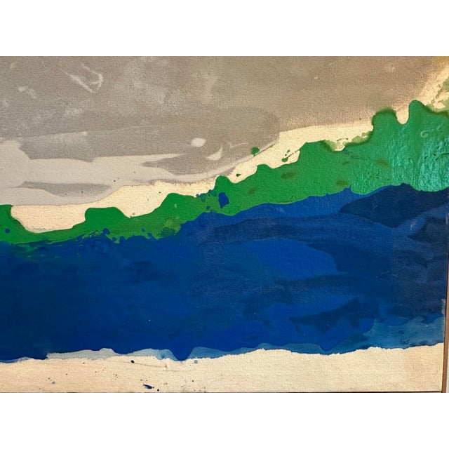 Blue 1980s Monumental Vintage Abstract Colorfield Painting For Sale - Image 8 of 9