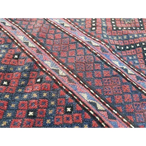 1970s Vintage Turkmen Afghan Baluch Rug - 4′4″ × 6′3″ For Sale - Image 9 of 10