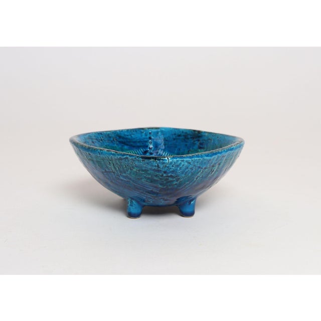 Italian Rimini Blu Glazed Leaf-Form Ceramic Vide Poche by Aldo Londi for Bitossi For Sale - Image 9 of 18