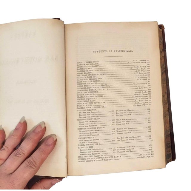 Antique Bound Volume XXII Harper's New Monthly Magazine 1860-1 Lincoln Civil War History For Sale - Image 10 of 17