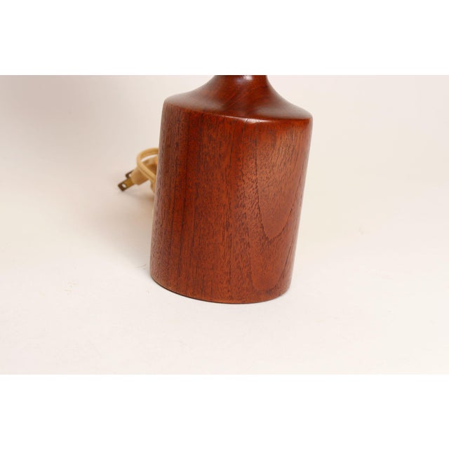 1960s Danish Modern Diminutive Sculptural Teak and Brass Table Lamps - a Pair For Sale - Image 15 of 17