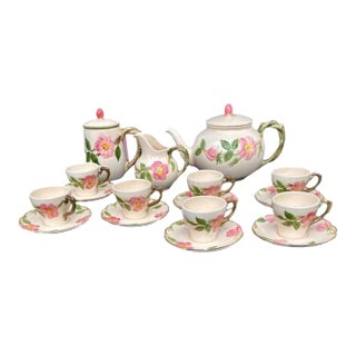 Vintage Franciscan Desert Rose Complete Tea Set- 17 Pieces For Sale