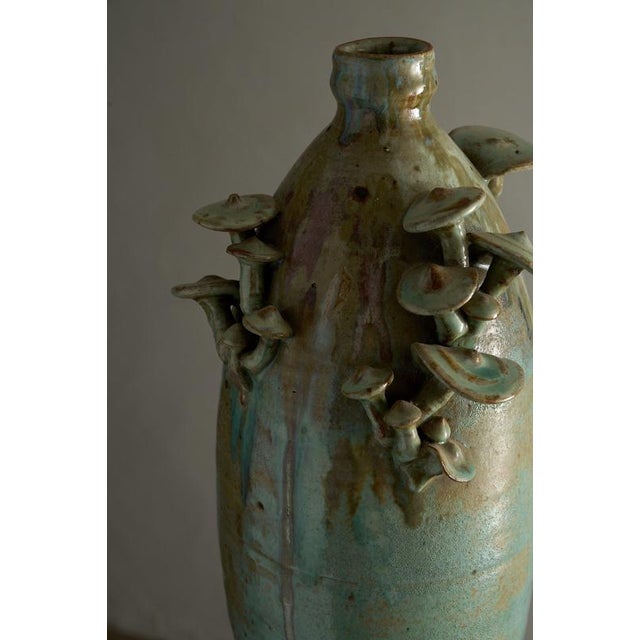 Organic Modern Glazed Ceramic Mushroom Vase by John Rezner, 1995 For Sale - Image 6 of 8