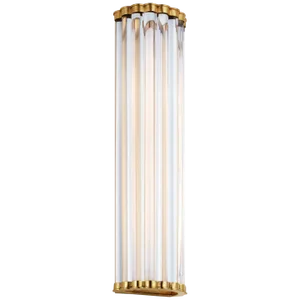 Chapman & Myers for Visual Comfort Signature Kean 21" Sconce in Antique-Burnished Brass with Clear Glass Rods