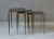 Set of Black Glass and Brass Nesting Tables in the Style of Maison Jansen For Sale - Image 4 of 11