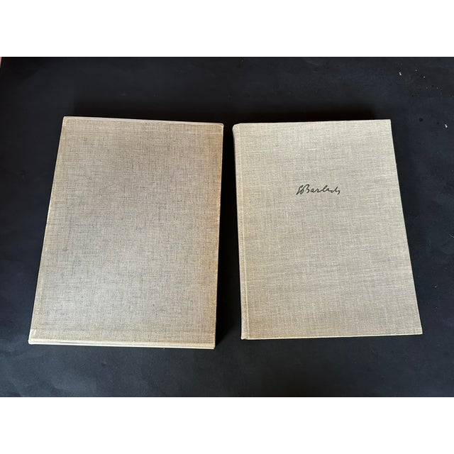 Bound in linen over board, this vintage art book contains art reproductions of Ernst Barlach's dramatic sculptures. The...