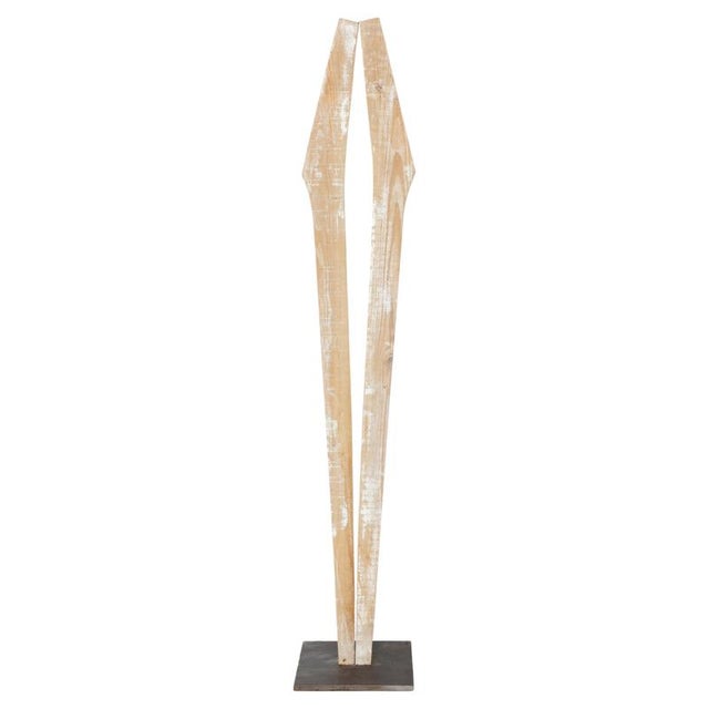 Gold Signes White Sculpture in Natural Wood by Jean-Baptiste Van Den Heede For Sale - Image 8 of 8