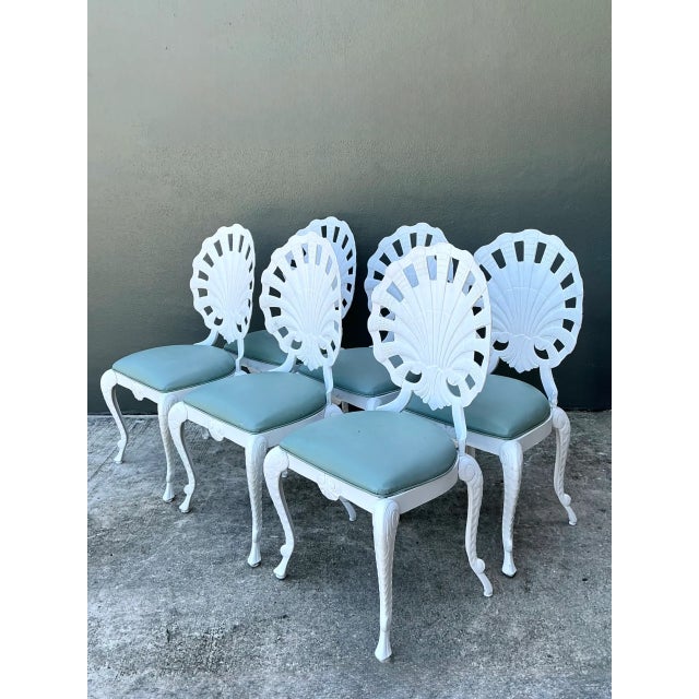 Vintage Cast Aluminum Shell Back Grotto Chairs - Set of 6 For Sale - Image 9 of 11