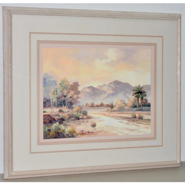 James Lee Sonoran Desert Landscape Oil Painting Fantastic original oil painting by listed artist James Lee (Arizona /...