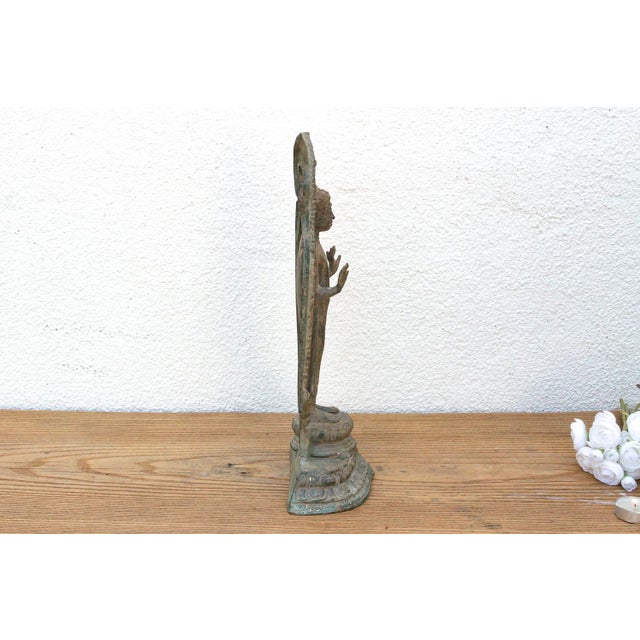 Exceptional Bronze Standing Buddha Shrine For Sale - Image 4 of 9