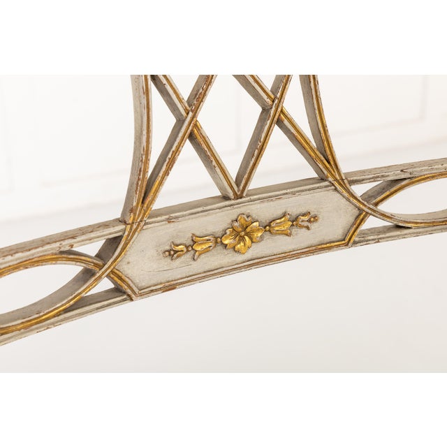 Wood Antique English Regency Painted and Gilt Settee, 1800s For Sale - Image 7 of 10