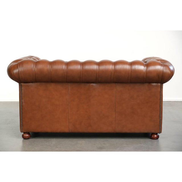 English Two-Seater Sofa in Cowhide Leather For Sale - Image 3 of 13
