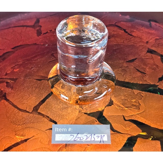 Viz Glass Sunset Blaze Large Jewel Wall Art Platter, 7602bir 20" For Sale - Image 6 of 14