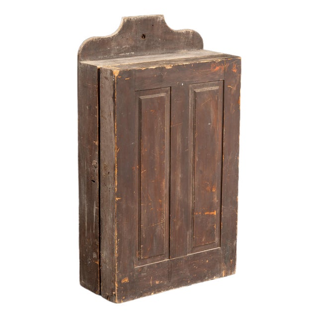 Antique Wooden Swing-Open Tool Cabinet For Sale