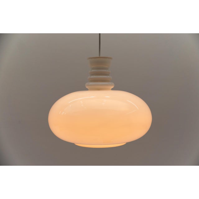 Metal White Milk Glass Ceiling Lamp from Peill & Putzler, 1960s For Sale - Image 7 of 13