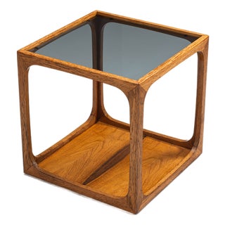 Side Table in Rosewood with Smoked Glass Top by Jacob Brink, 1960s For Sale