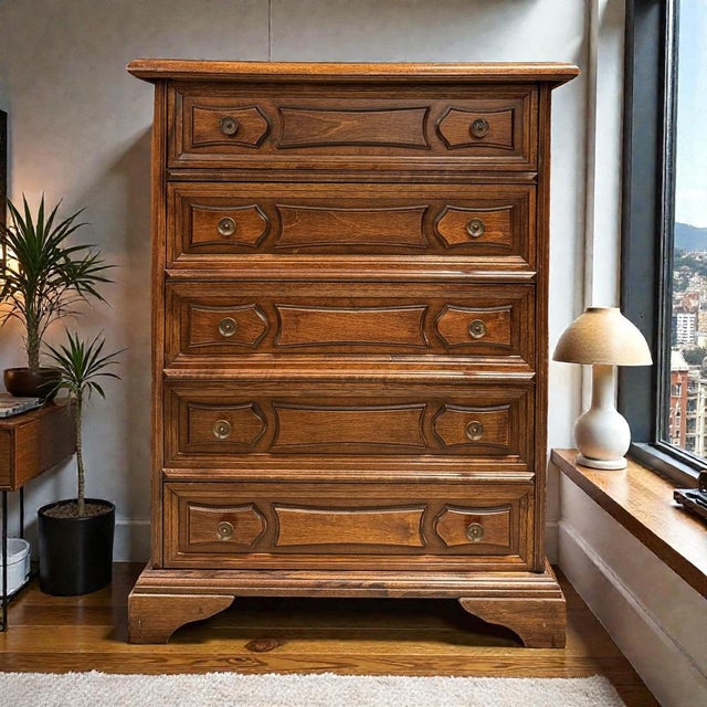 Oak Chest of Drawers, Denmark, 1970s For Sale - Image 9 of 10