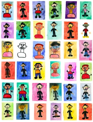 Outsider Art “Many Men” Giclee Print -