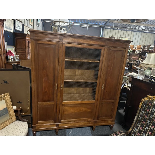 Restoration Brown Walnut Bookcase For Sale - Image 6 of 6
